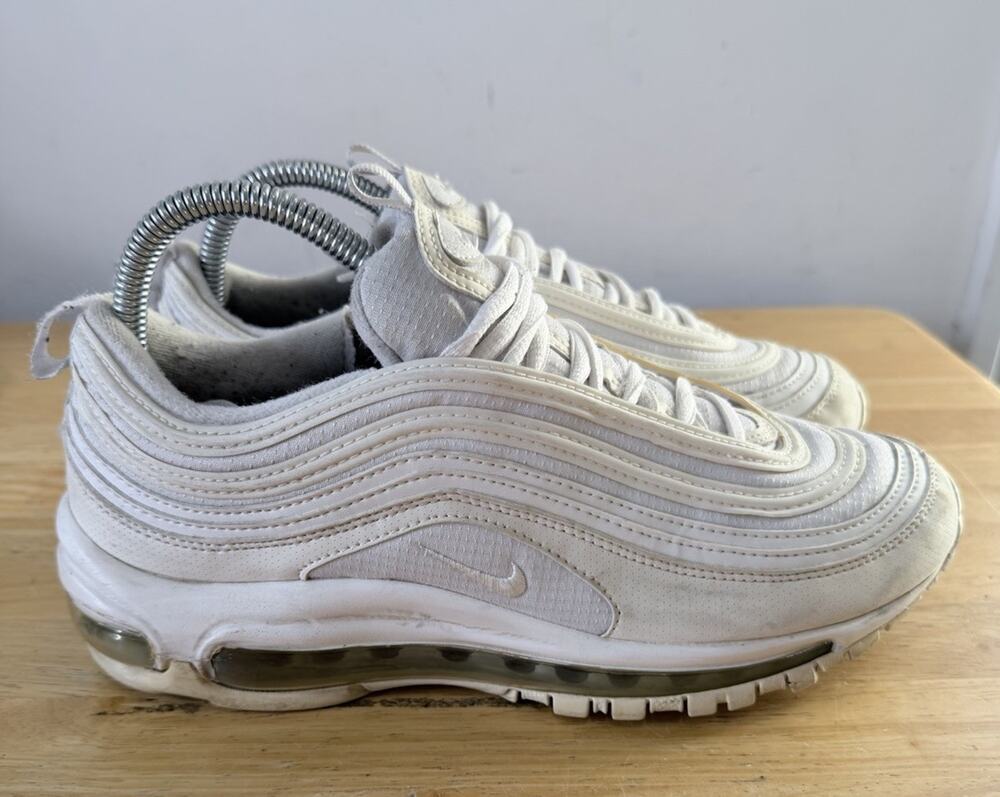 Nike Air Max 97 Shoes Youth Size 7Y White Mesh Running Sneakers GS 921522-104